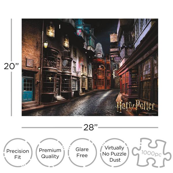 Imagem de Quebra-Cabeça Harry Potter Beco Diagonal (1000 Peças) - Licenciado Oficial - Encaixe Preciso - Sem Brilho