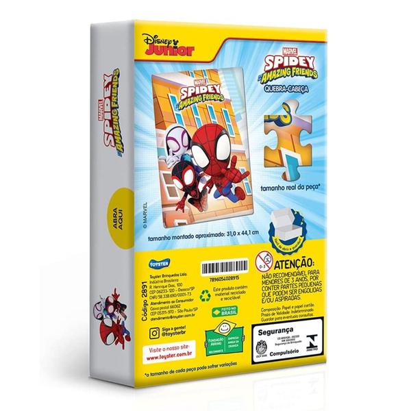 Imagem de Quebra Cabeça Homem Aranha 60 Peças Infantil Marvel Disney - Toyster