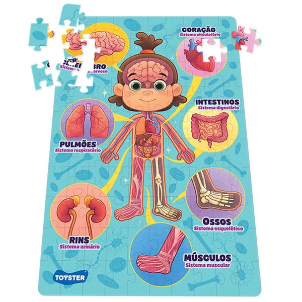 Imagem de Quebra-cabeça Infantil 100 Peças Corpo Humano - Toyster