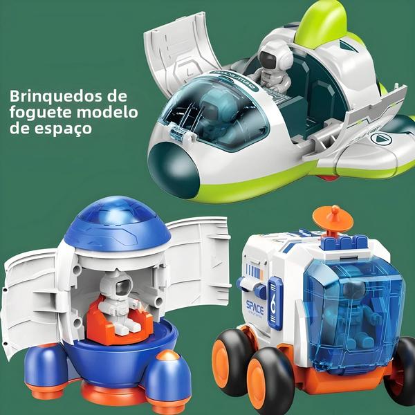 Imagem de Quebra-Cabeça Infantil de Astronauta, Foguete e Nave Espacial - Brinquedo Educativo