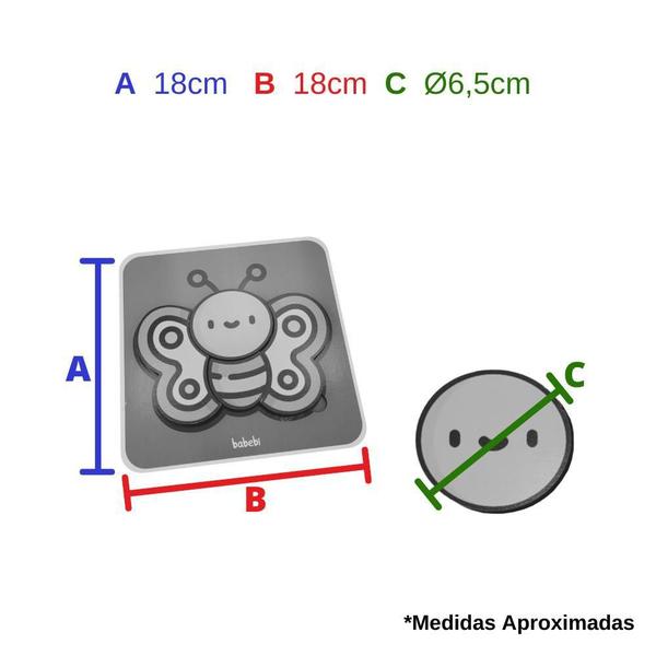Imagem de Quebra Cabeça Infantil De Madeira Encaixe Animais Borboleta