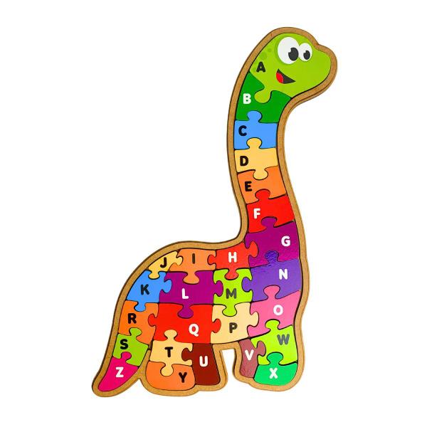 Imagem de Quebra-cabeça Infantil Dinossauro Alfabeto M Brinquedo Educativo - Maninho - 3 anos