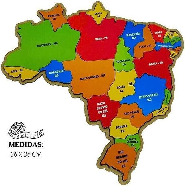 Imagem de Quebra Cabeça Infantil Do Mapa Do Brasil Educativo Criativo