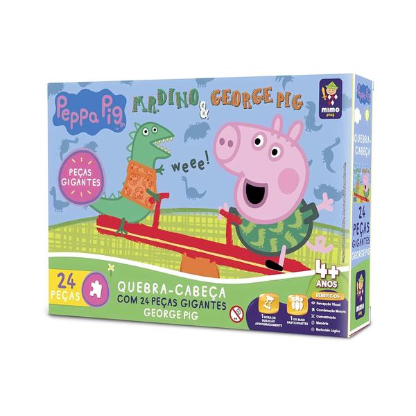 Imagem de Quebra-Cabeça Infantil Gigante Peppa George Brincando no Parque 24 Peças Mimo Toys - 2109