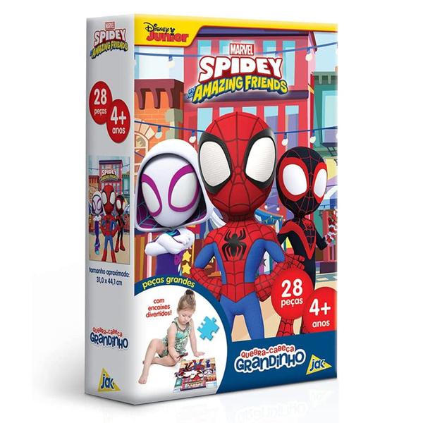 Imagem de Quebra Cabeça Infantil Homem Aranha Spidey 28 Peças Grandes