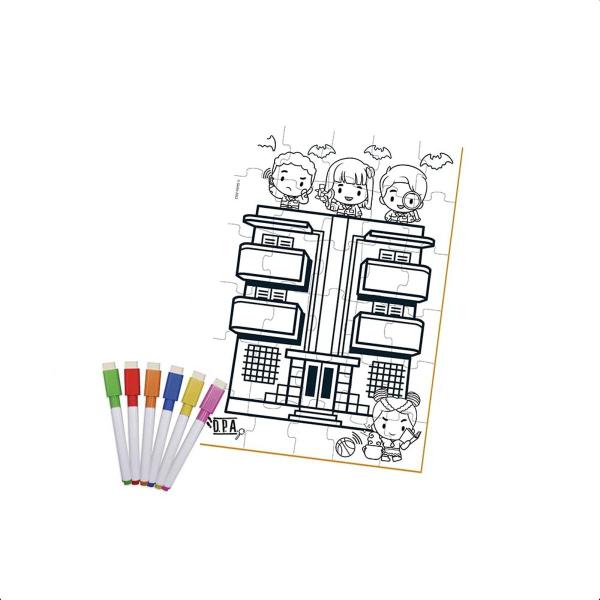 Imagem de Quebra-cabeça Infantil para Colorir D.P.A. 30 Peças a Partir de 3 Anos Xalingo - 55165