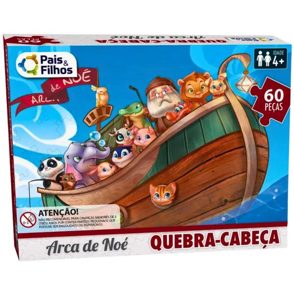 Imagem de Quebra Cabeça Infantil Premium Arca de Nóe 60 Peças