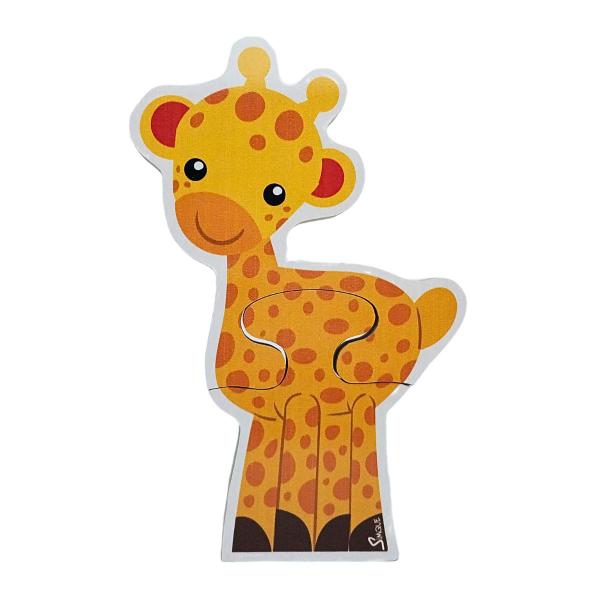 Imagem de Quebra-cabeça Infantil Vertical Baby Girafa Brinquedo Educativo MDF - Simque - 18 meses