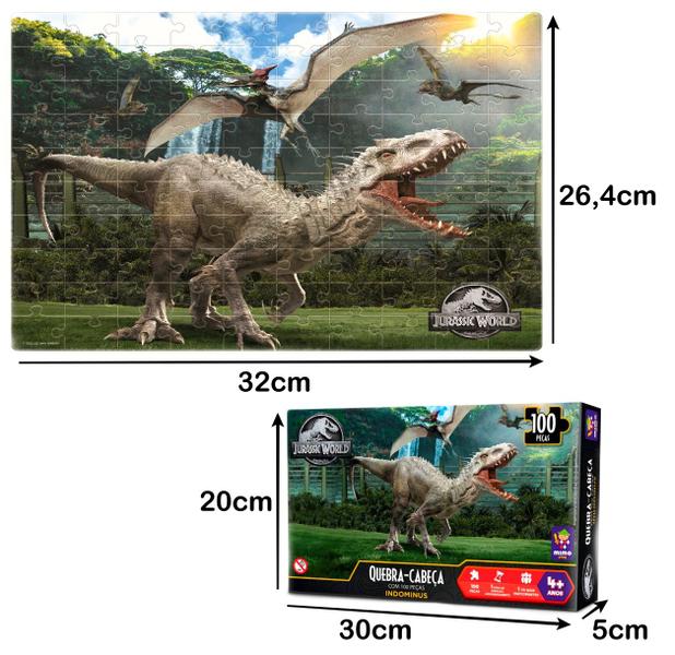 Imagem de Quebra Cabeça Jurassic World Dinossauro Indominus Rex 100 Pç