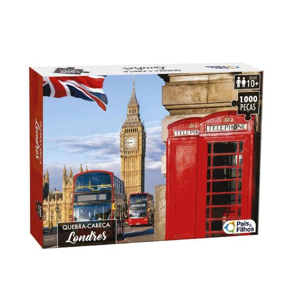 Imagem de Quebra-Cabeça Londres Reino Unido p/ Adulto Familia 1000pcs - Pais e filhos