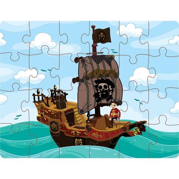 Imagem de Quebra-Cabeca Madeira Pirata 24 Pcs