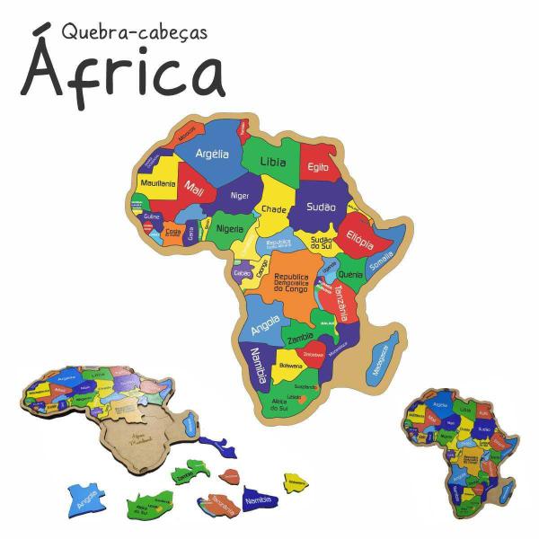 Imagem de Quebra-Cabeça Mapa da África - MDF 3mm - 35x32 cm