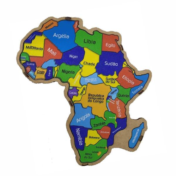 Imagem de Quebra-Cabeça Mapa da África - MDF 3mm - 35x32 cm