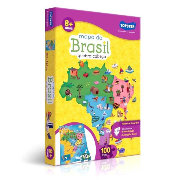 Imagem de Quebra Cabeça Mapa Do Brasil 100 Peças - Toyster