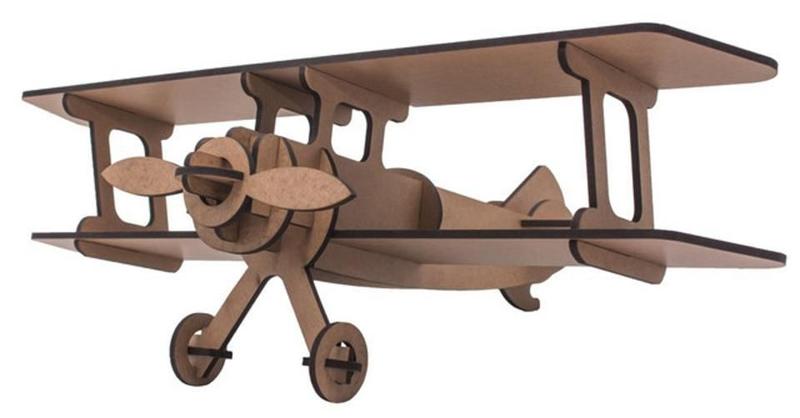 Imagem de Quebra-Cabeça Mdf 3D Avião Pasiani