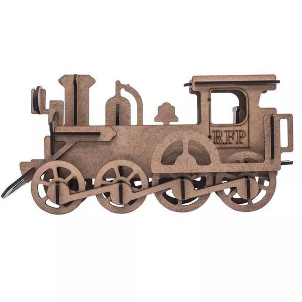 Imagem de Quebra-Cabeça Mdf 3D Trem Locomotiva Pasiani