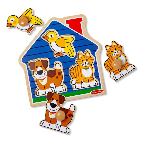 Imagem de Quebra-cabeça Melissa & Doug Casa Animais Grande Botão, multi/nenhum