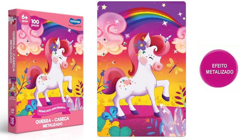 Imagem de Quebra-cabeca metalizado Reino Dos Unicornios - 2573