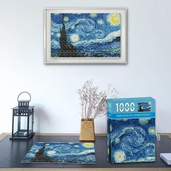 Imagem de Quebra-Cabeça Mini Adulto 1000 Peças - Pintura Van Gogh - Presente de Natal