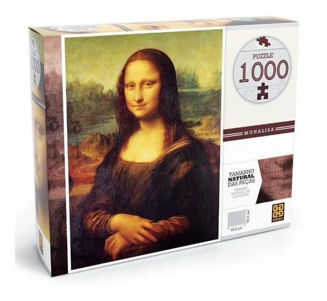 Imagem de Quebra Cabeça Monalisa Puzzle 1000 Peças Grow