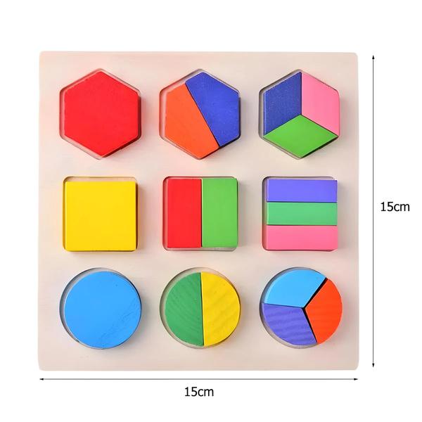 Imagem de Quebra-Cabeça Montessori de Formas Geométricas de Madeira para Crianças