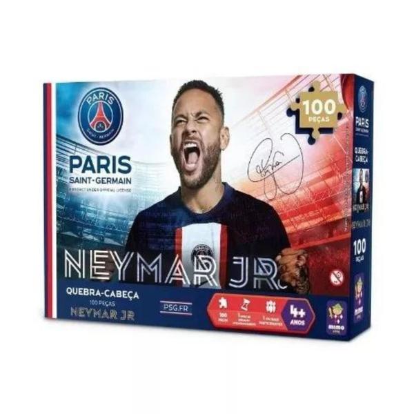 Imagem de Quebra-Cabeça Neymar Jr. 100 Peças Puzzle, Desafie-se e Monte Coleção PSG Mimo Toys - 2300