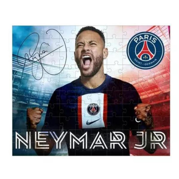 Imagem de Quebra-Cabeça Neymar Jr. 100 Peças Puzzle, Desafie-se e Monte Coleção PSG Mimo Toys - 2300