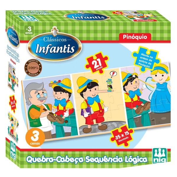 Imagem de Quebra-Cabeça Nig Brinquedos Pinóquio Sequência Lógica