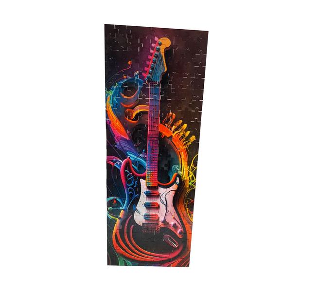 Imagem de Quebra-cabeça panorâmico Guitarra colors de 225 peças em MDF