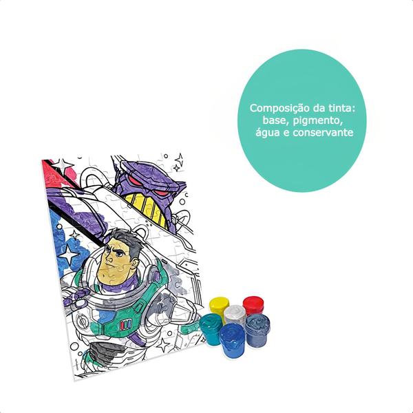 Imagem de Quebra-Cabeça Para Colorir Buzz Lightyear Infantil +4 Anos 60 Peças Educativo Criatividade Xalingo - 55243