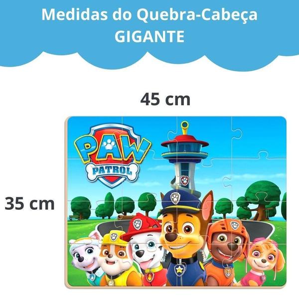 Imagem de Quebra Cabeça Patrulha Canina Gigante 16 Peças Em Madeira