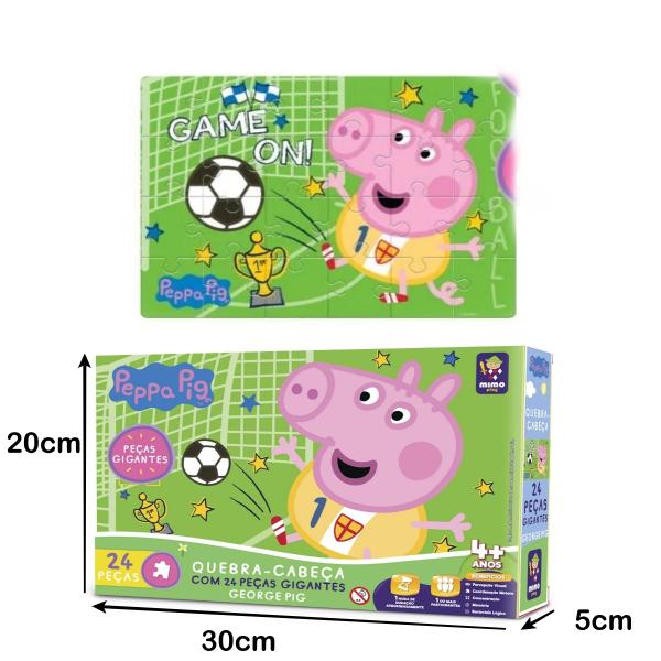 Imagem de Quebra Cabeça Peppa Pig Gigante George Jogando Futebol 24Pç