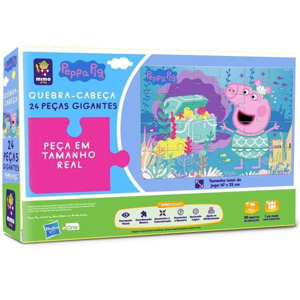 Imagem de Quebra Cabeça Peppa Pig Gigante Tesouro Encantado 24 Peças