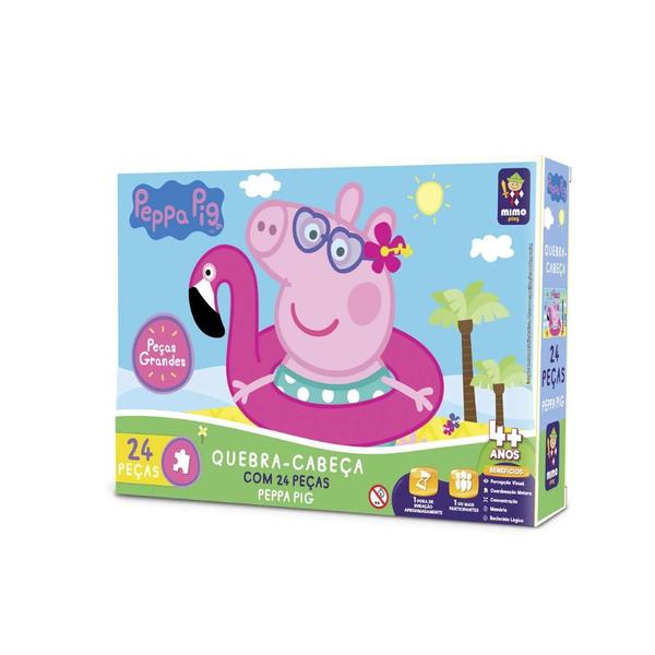 Imagem de Quebra-cabeça Peppa-Pig Na Praia 24 Peças - Mimo Brinquedos