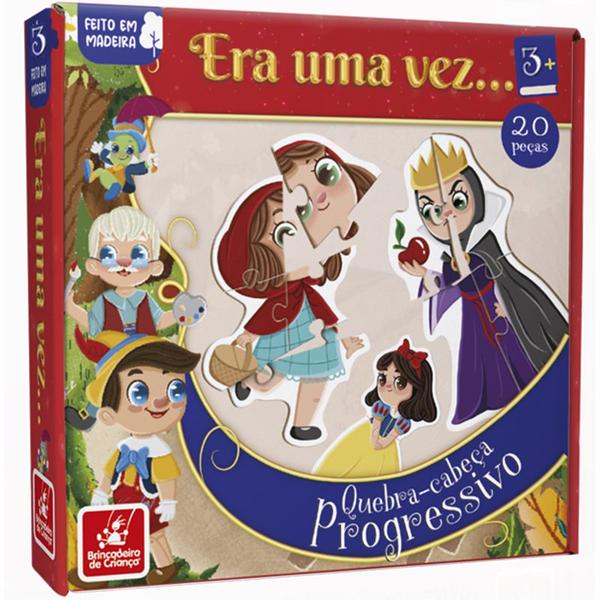 Imagem de Quebra Cabeça Progressivo Era Uma Vez 20 Peças Brincadeira de Criança 