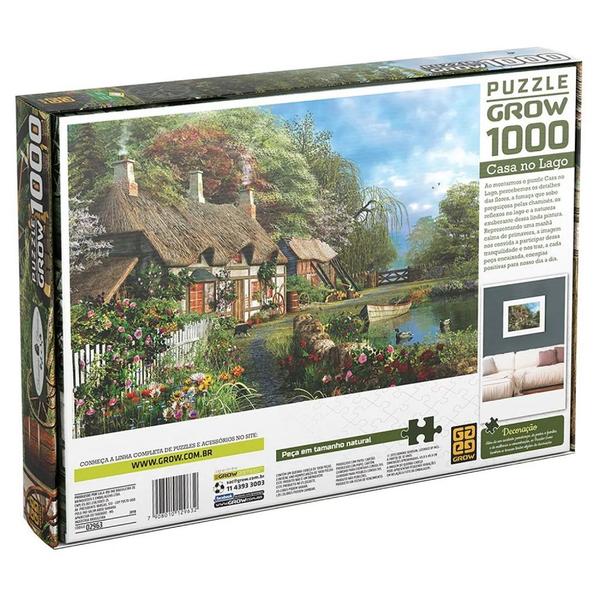 Imagem de Quebra Cabeça Puzzle 1000 Peças Casa No Lago 02963 - Grow