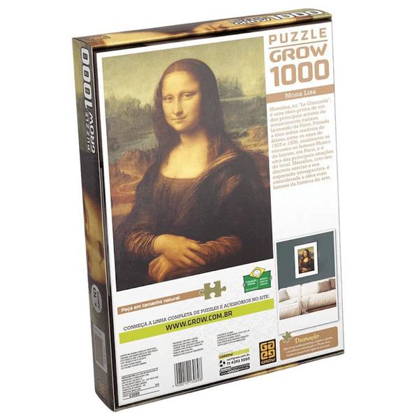 Imagem de Quebra Cabeça Puzzle 1000 Peças Monalisa La Gioconda da Grow