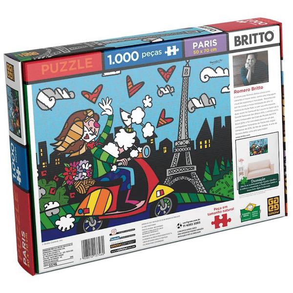 Imagem de Quebra Cabeça Puzzle 1000 Peças Romero Britto Paris Grow