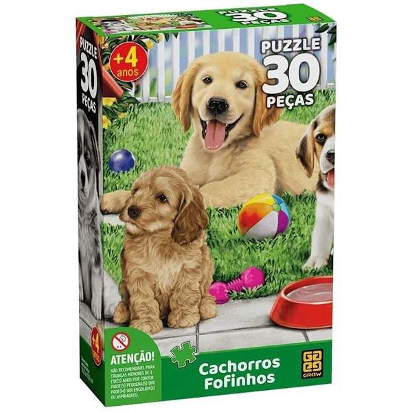 Imagem de Quebra Cabeça Puzzle 30 Peças Cachorros Fofinhos Grow