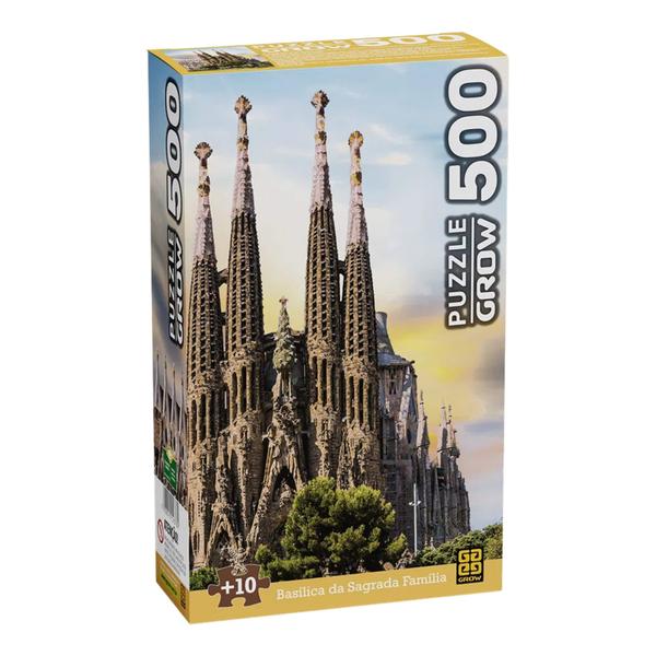 Imagem de Quebra-Cabeça Puzzle 500 peças Basilica da Sagrada Família Grow - 04378