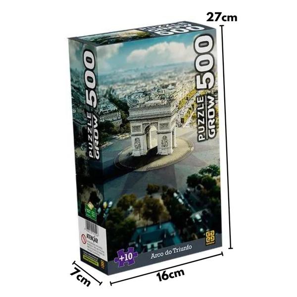Imagem de Quebra Cabeça Puzzle Arco Do Triunfo 500 Peças 04552 - Grow