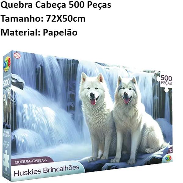 Imagem de Quebra Cabeça Puzzle Huskies Brincalhoes 500 Peças