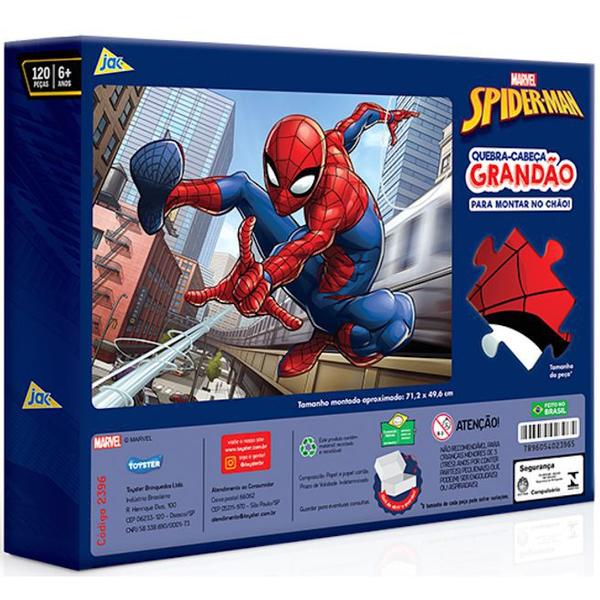 Imagem de Quebra-Cabeça Puzzle Spider Man 120 Peças Grandão Toyster