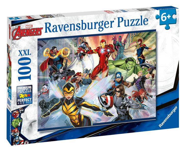 Imagem de Quebra-cabeça Ravensburger Marvel Avengers 100 peças para crianças a partir de 6 anos