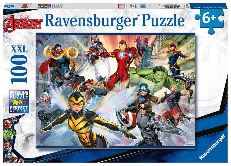 Imagem de Quebra-cabeça Ravensburger Marvel Avengers 100 peças para crianças a partir de 6 anos