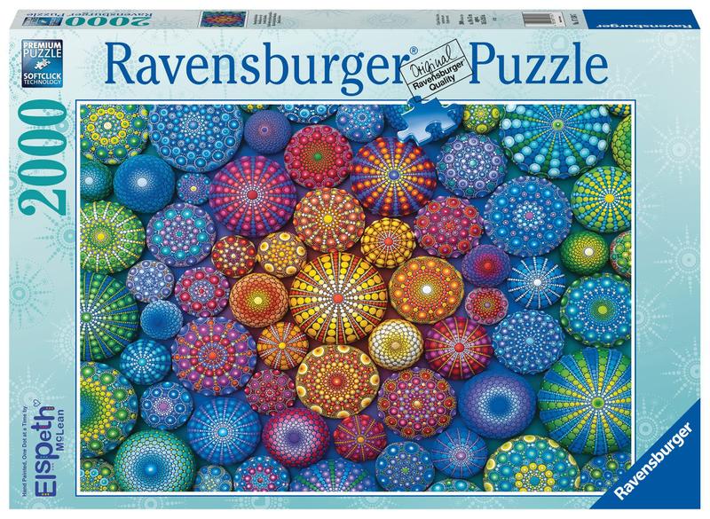 Imagem de Quebra-cabeça Ravensburger Radiating Rainbow Mandalas 2000 peças