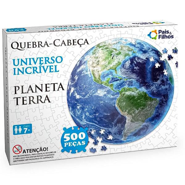 Imagem de Quebra-cabeça Redondo Planeta Terra 500 Peças Pais & Filhos