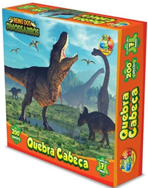 Imagem de Quebra Cabeça Reino dos Dinossauros 200 peças GGB