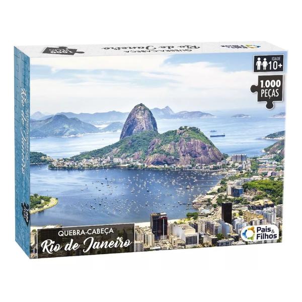 Imagem de Quebra Cabeça Rio de Janeiro Pão de Açucar Brasil 1000 Peças Pais e Filhos 790702