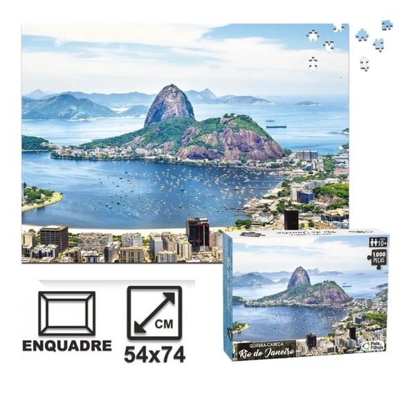 Imagem de Quebra Cabeça Rio de Janeiro Pão de Açucar Brasil 1000 Peças Pais e Filhos 790702